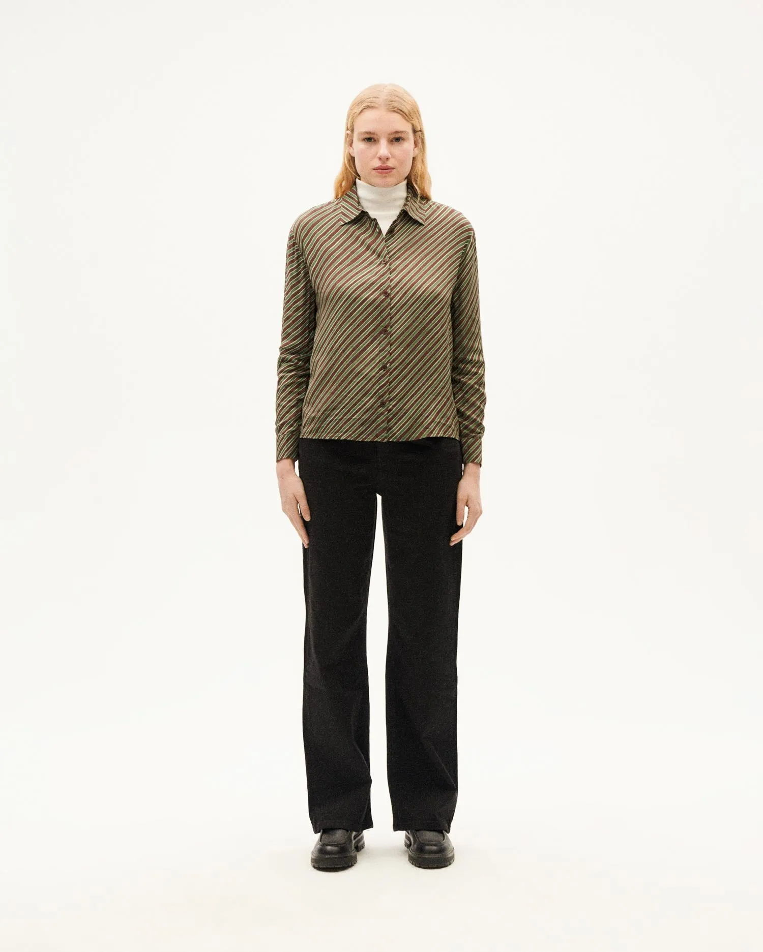 Brown diagonal striped Kati blouse sold by Ivalo.com product image thumbnail 4