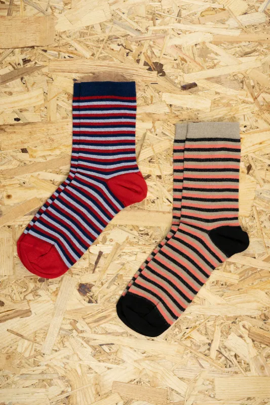 Zero Waste Recycled Cotton Socks Striped sold by Ivalo.com