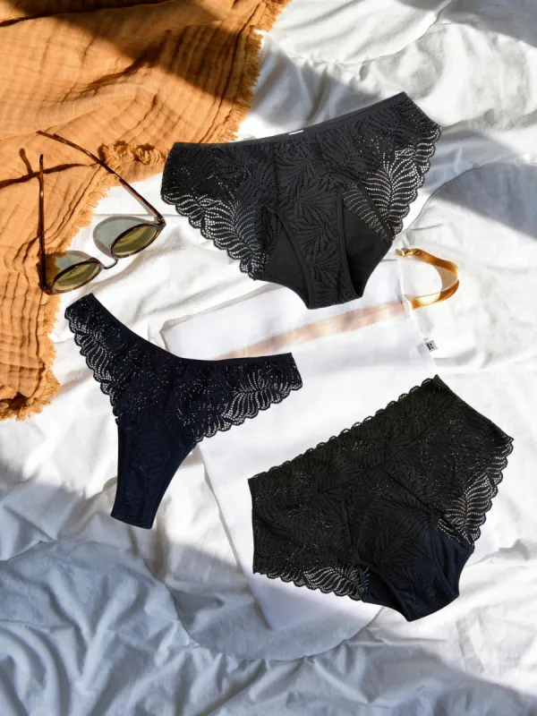 Lace Period Panties Mix 3-Pack Black sold by Ivalo.com