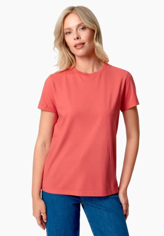 Women's Basic Round Neck T-Shirt Red sold by Ivalo.com