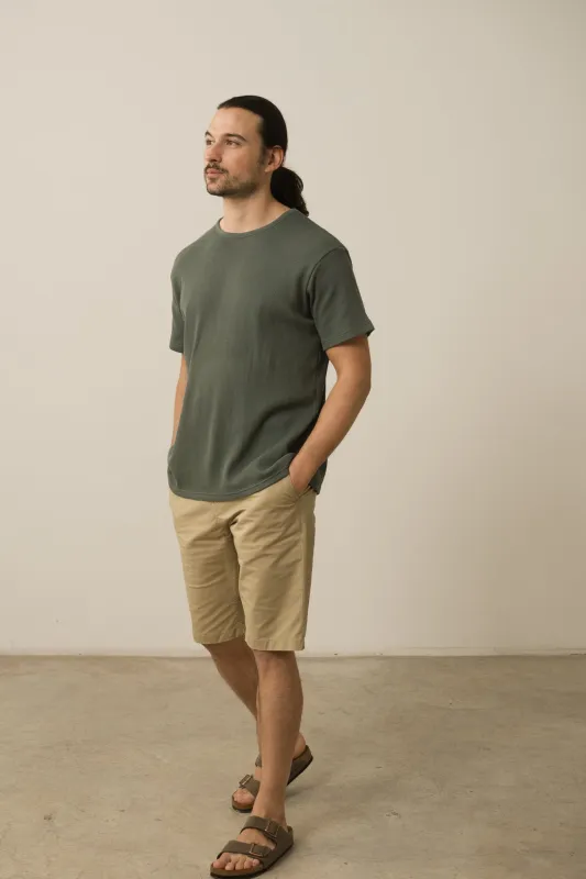 Men's Hans Linen Blend Bermuda Shorts Khaki sold by Ivalo.com