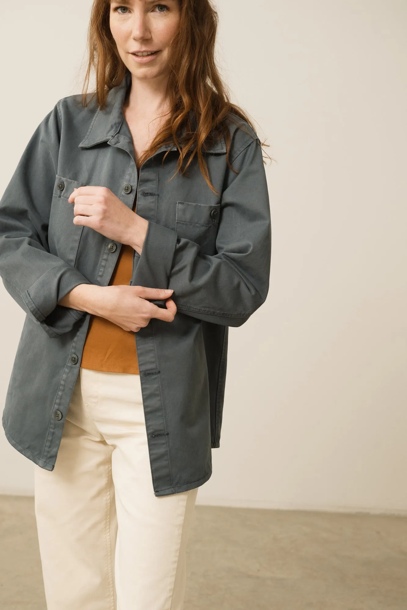 Helmut Unisex Organic Cotton Worker Overshirt Blue sold by Ivalo.com product image thumbnail 3