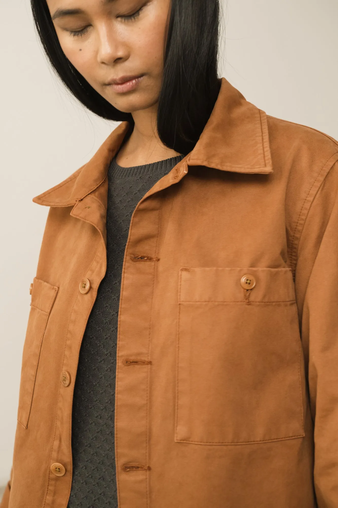 Helmut Unisex Organic Cotton Worker Overshirt Terracotta sold by Ivalo.com product image thumbnail 3