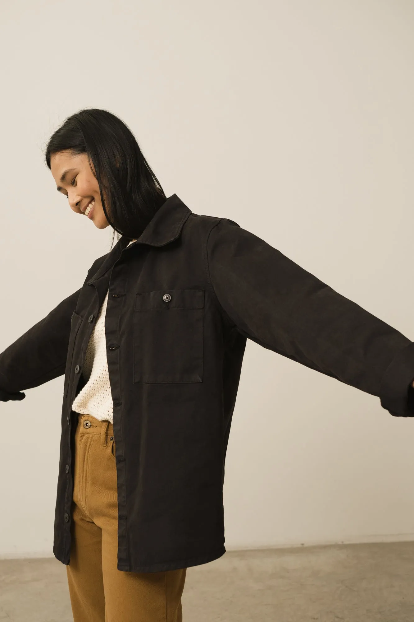 Helmut Unisex Organic Cotton Worker Overshirt Black sold by Ivalo.com product image thumbnail 3