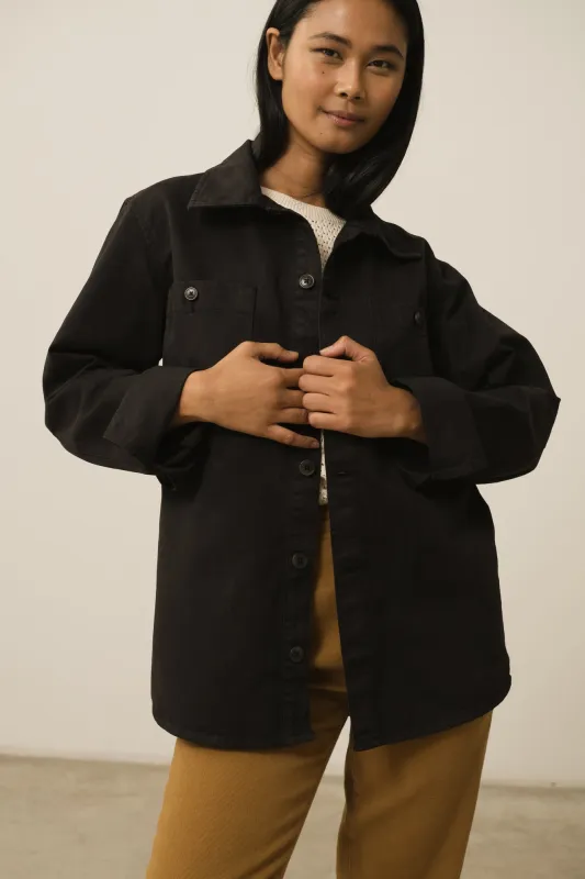 Helmut Unisex Organic Cotton Worker Overshirt Black made by Ivalo.com