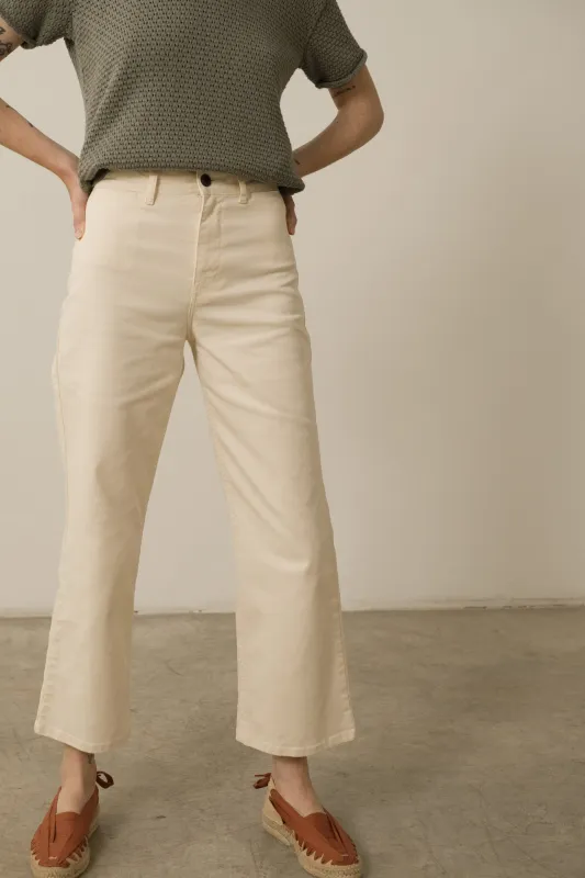 Hani Recycled Cotton Sailor Pants White sold by Ivalo.com