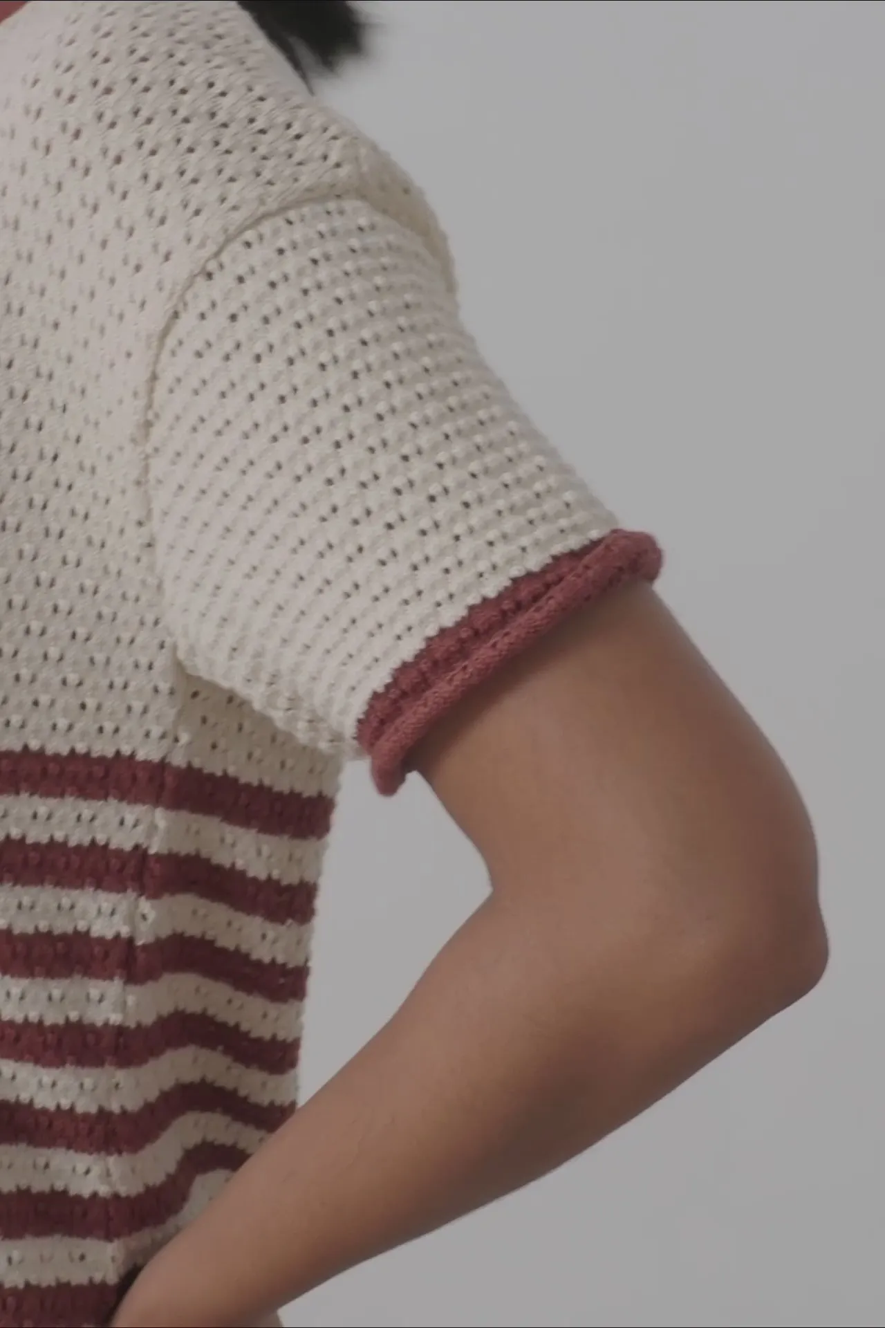 Hadara Short Sleeve Knitted Top Red Sailor Stripes sold by Ivalo.com product image thumbnail 5