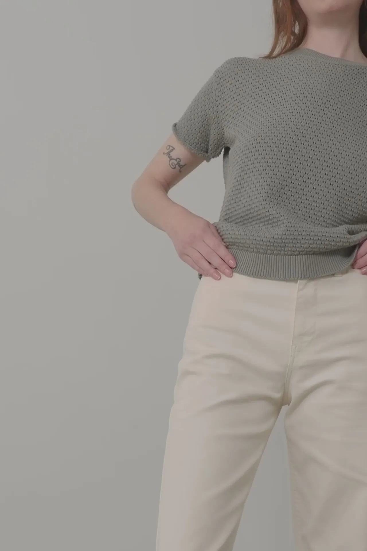 Hadara Short Sleeve Knitted Top Grayish Blue sold by Ivalo.com product image thumbnail 5