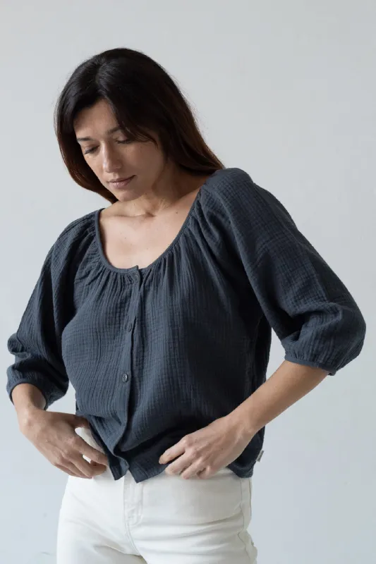 Blanche Muslin Top Black sold by Ivalo.com