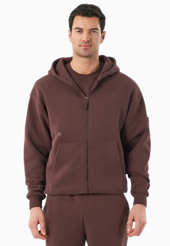 JENNA Unisex Full Zip-Hoodie Bitter Chocolate sold by Ivalo.com