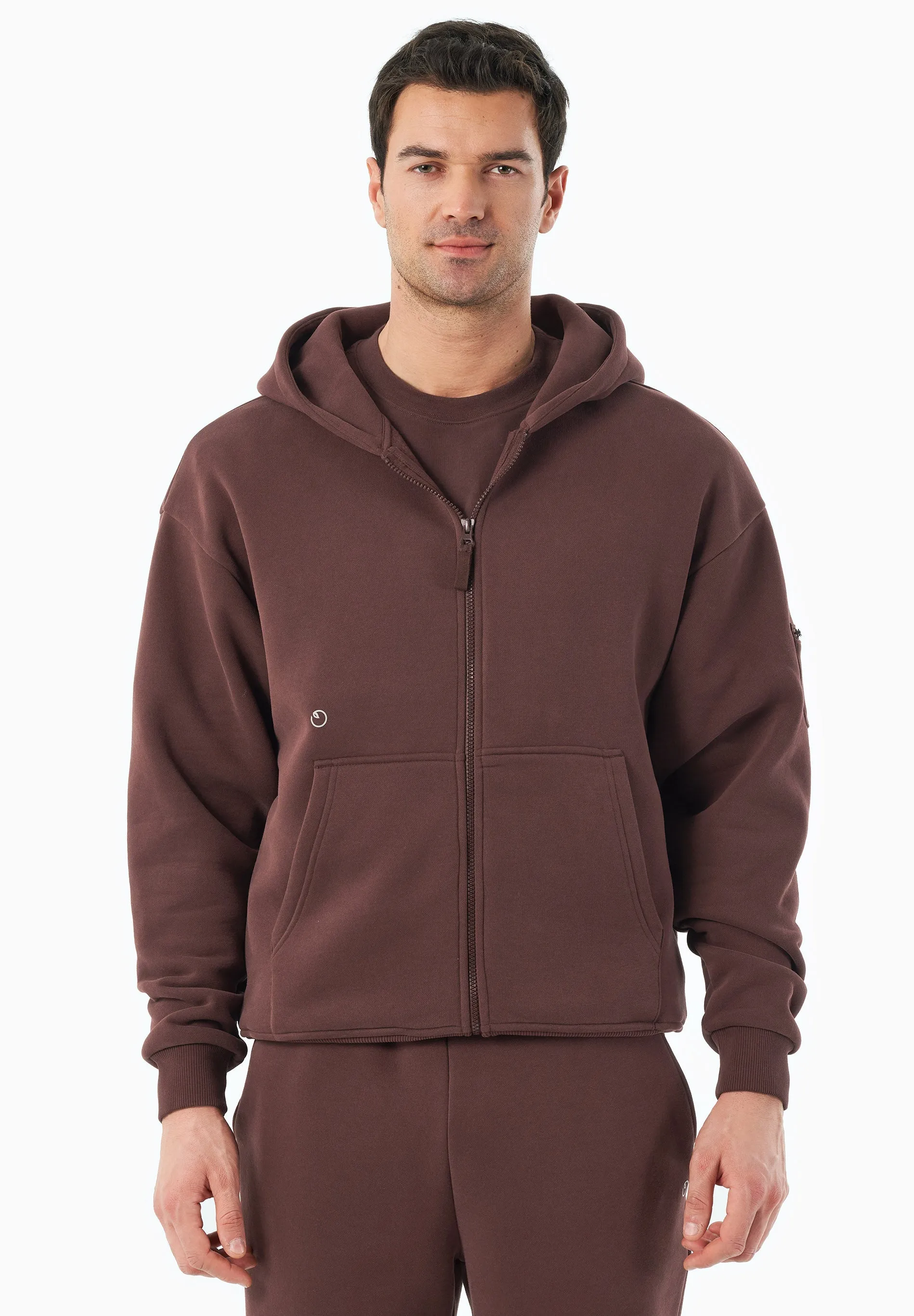 JENNA Unisex Full Zip-Hoodie Bitter Chocolate sold by Ivalo.com