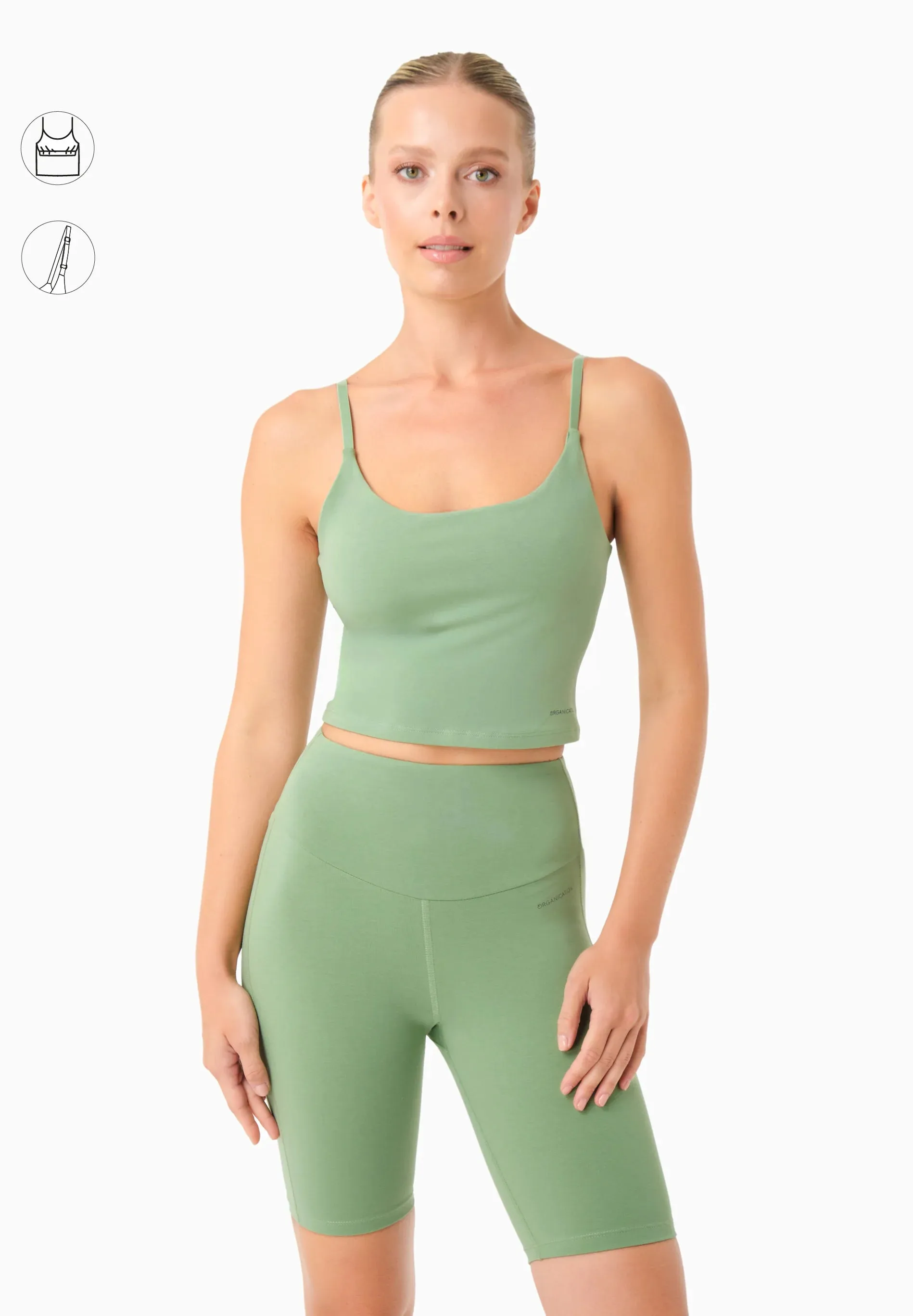 Tarra Cotton Crop Top Mineral Green sold by Ivalo.com