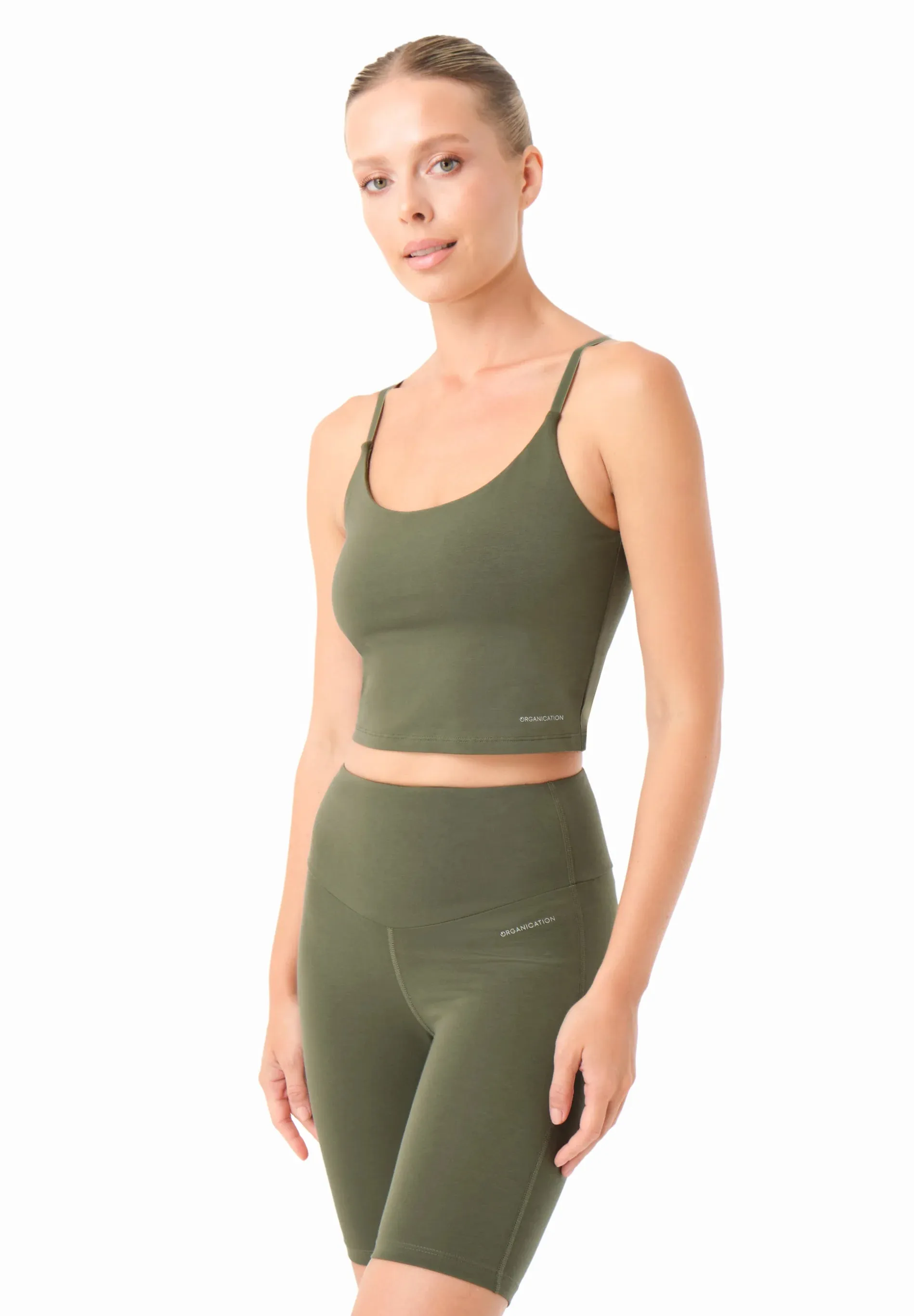 Tarra Cotton Crop Top Olive Green sold by Ivalo.com product image thumbnail 3