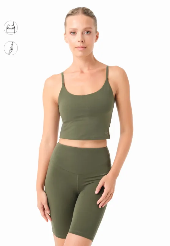 Tarra Cotton Crop Top Olive Green made by Ivalo.com