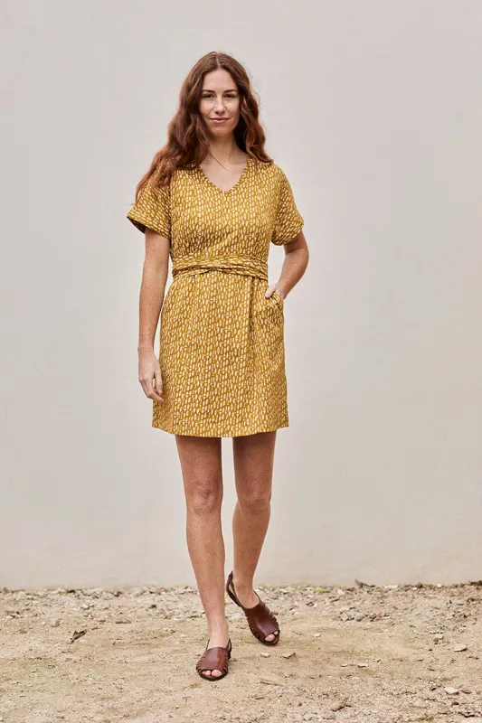 Frida Dress Ethnic Mustard sold by Ivalo.com