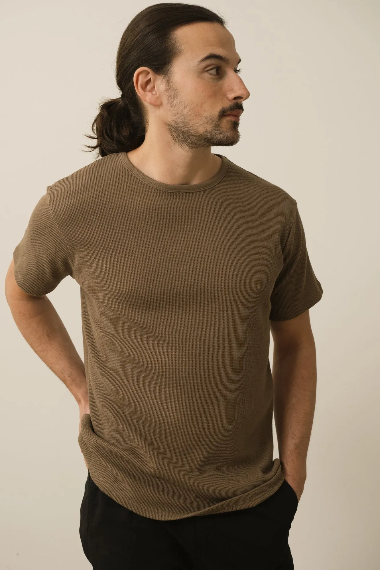 Men's Harmony Waffle T-Shirt Brown sold by Ivalo.com product image thumbnail 2