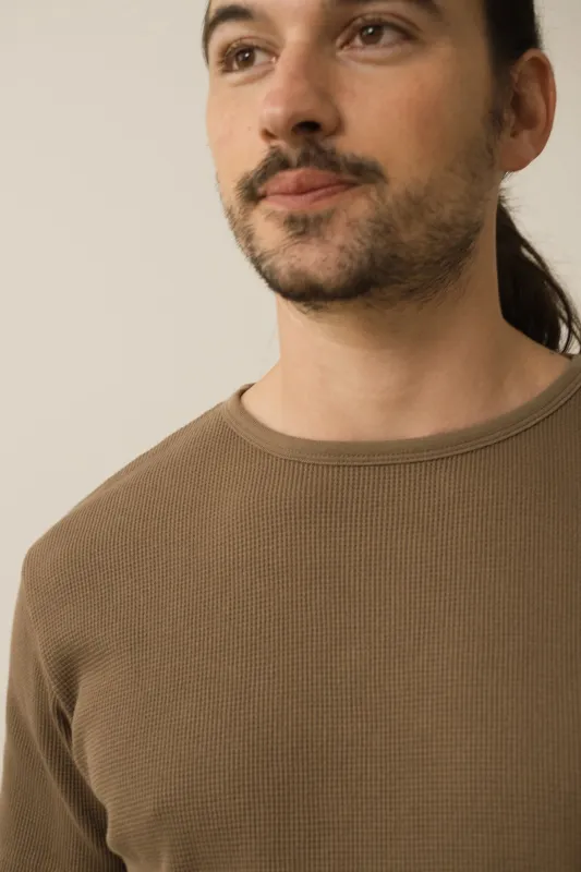 Men's Harmony Waffle T-Shirt Brown made by Ivalo.com