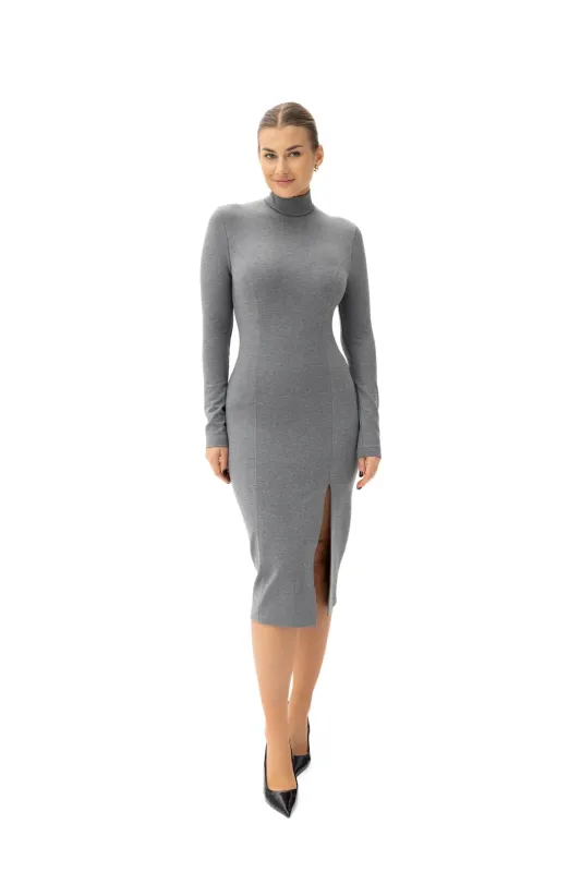 Laurell Elegant Knee-Length Dress Grey made by Ivalo.com