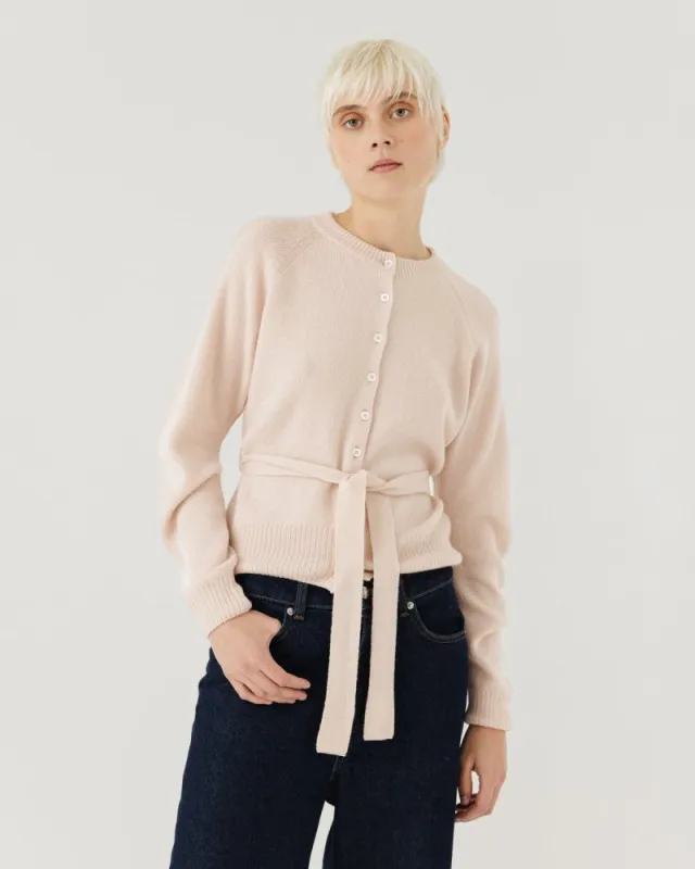 Indraja Wool & Cashmere Cardigan Dusty Pink made by The Knotty Ones