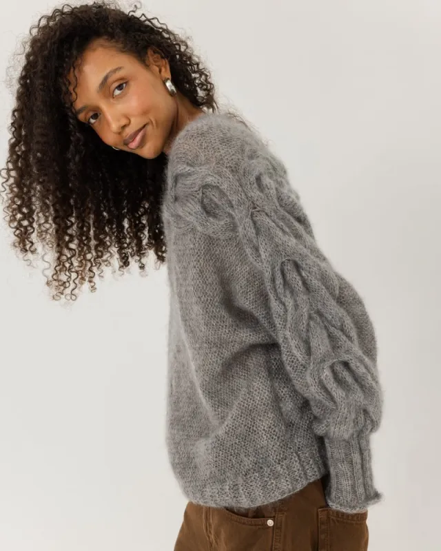 Jūra Silk & Mohair Sweater Fog Grey made by The Knotty Ones