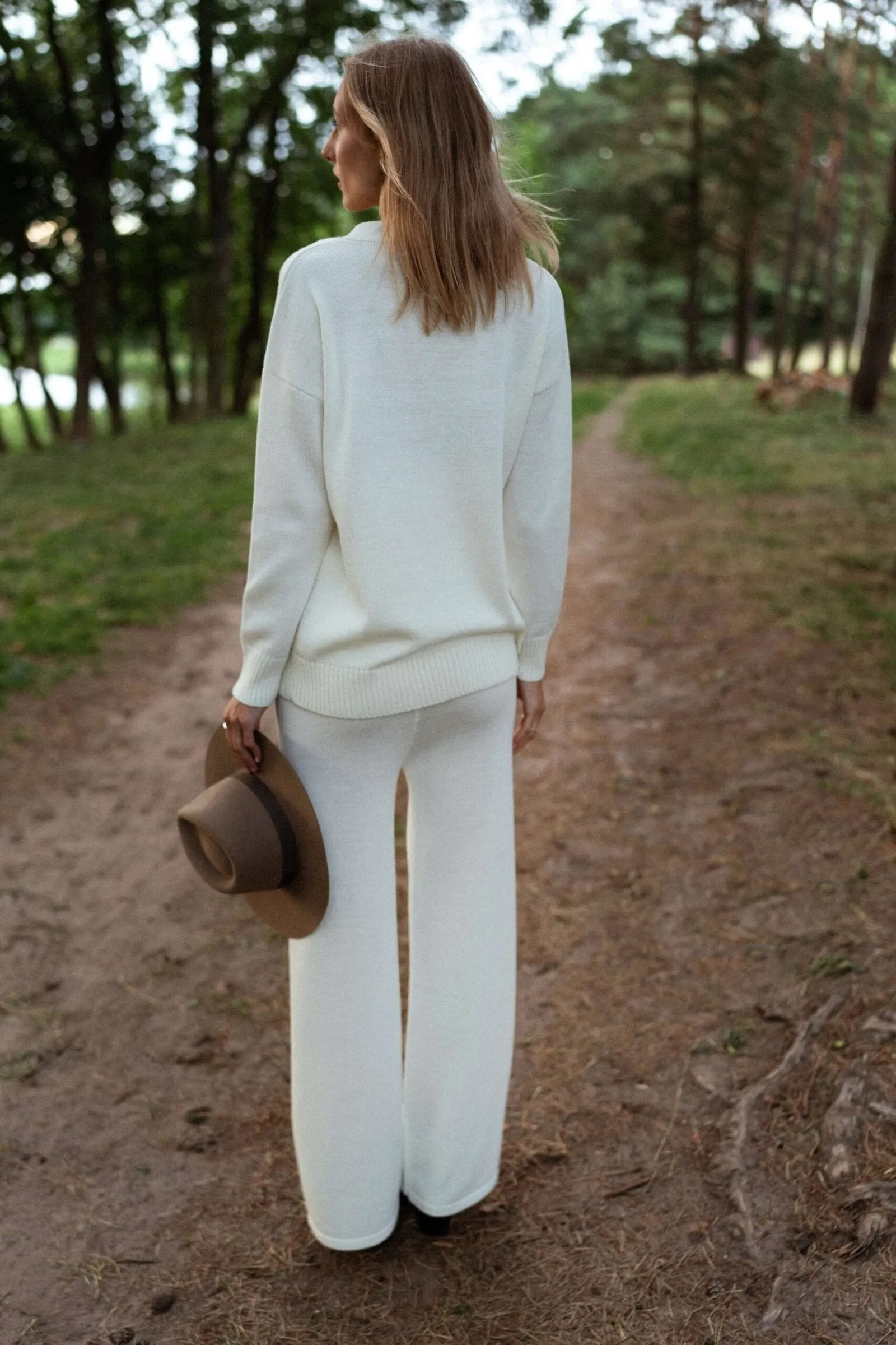 Merino Wool Wide-leg Knitted Pants White sold by Ivalo.com product image thumbnail 4