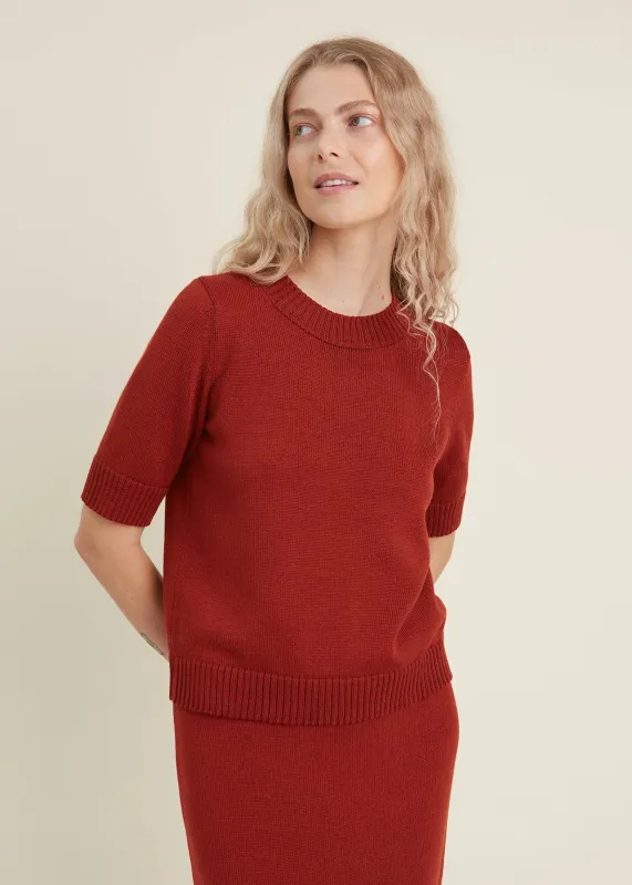 Knitted Merino Wool Top Rust sold by Ivalo.com