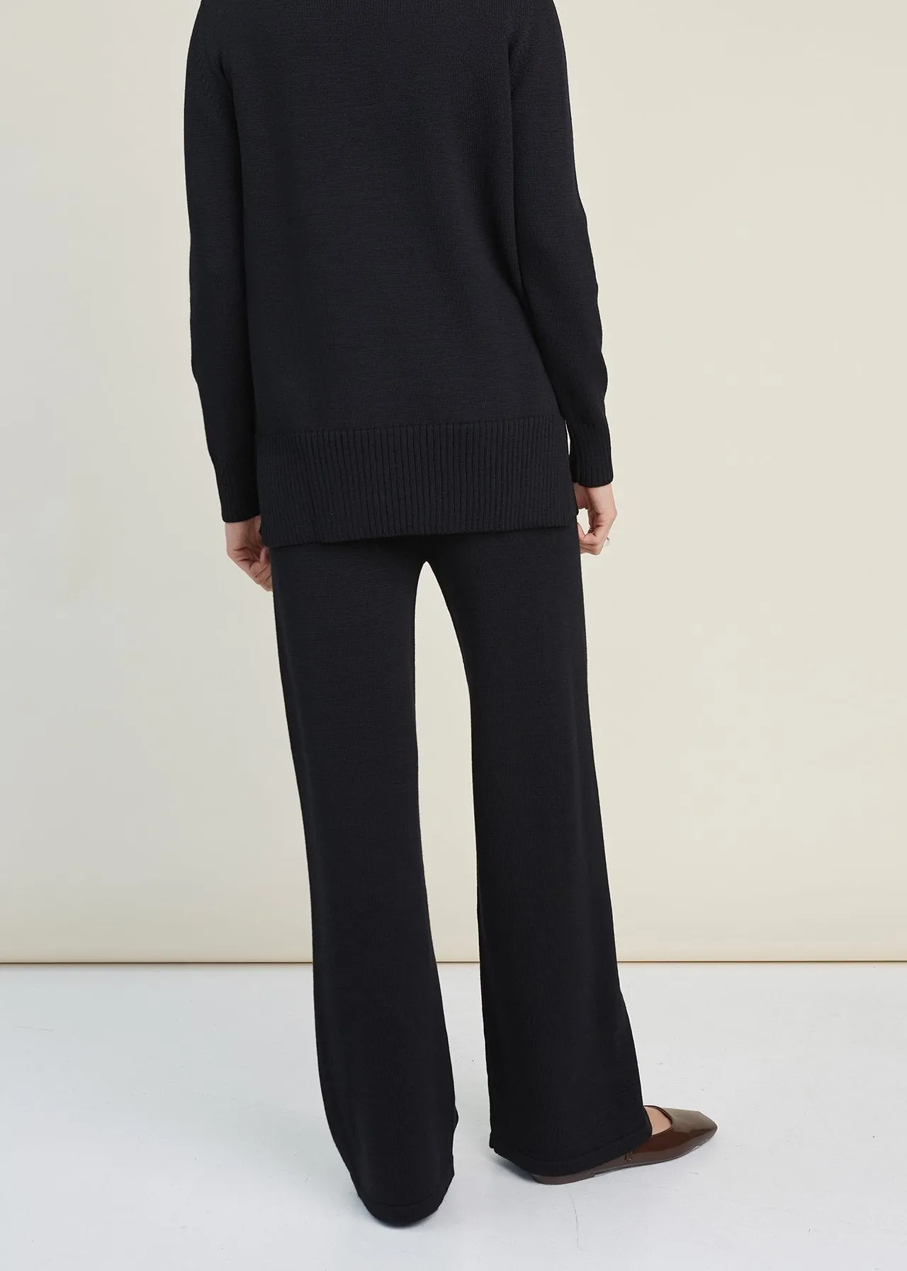 Knitted Merino Wool Pants and Sweater Set Black sold by Ivalo.com product image thumbnail 5
