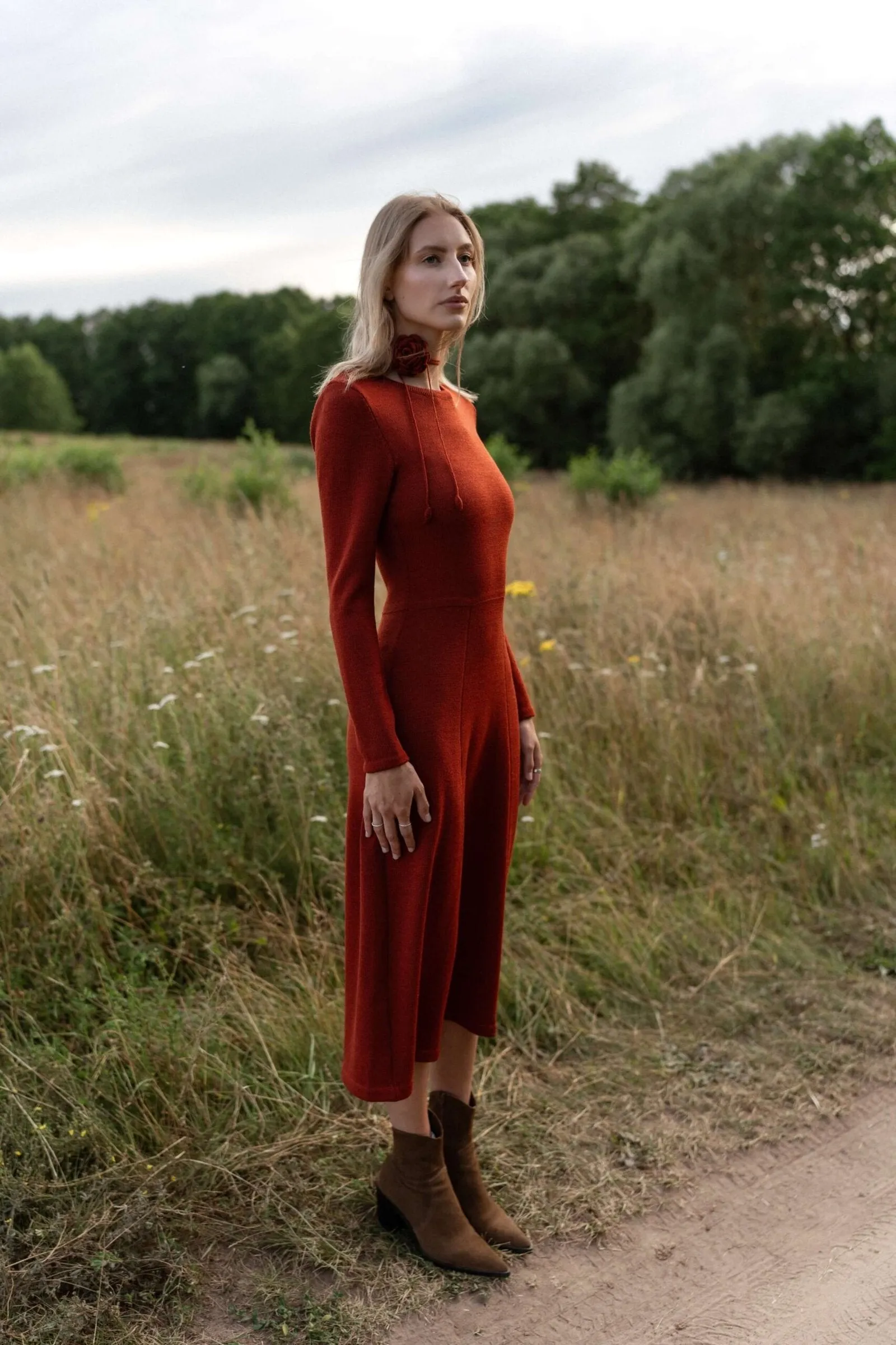 A-line Midi Dress Rust Brown sold by Ivalo.com product image thumbnail 3