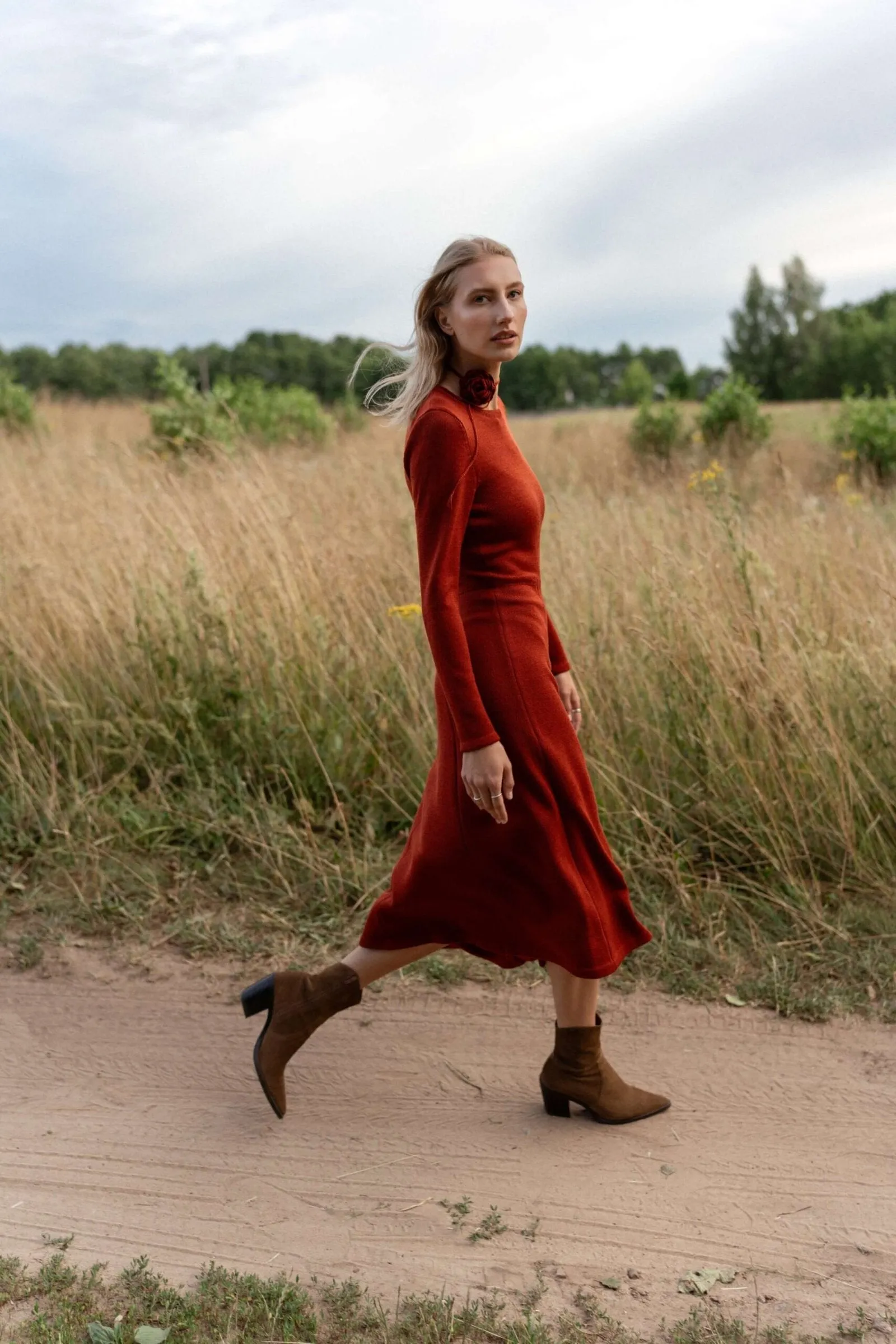 A-line Midi Dress Rust Brown sold by Ivalo.com product image thumbnail 5