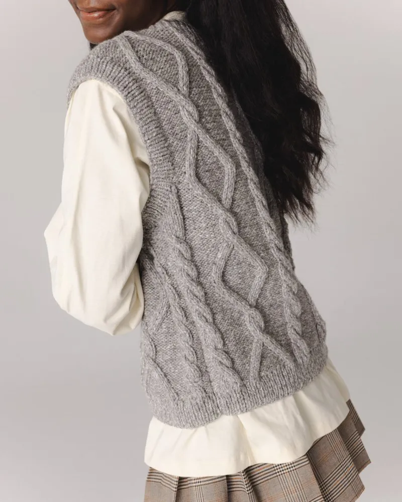 Laimė Alpaca Wool & Cotton Vest Cloud Grey sold by Ivalo.com product image thumbnail 3