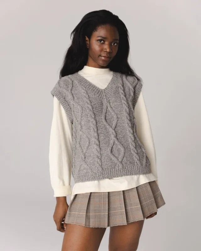 Laimė Alpaca Wool & Cotton Vest Cloud Grey sold by Ivalo.com