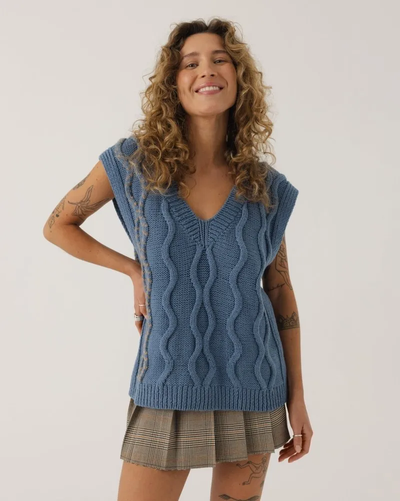Blaivi Vasara Merino Wool Vest Baltic Blue sold by Ivalo.com