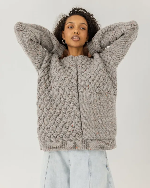 Heartbreaker Wool Sweater Speckled Grey made by The Knotty Ones