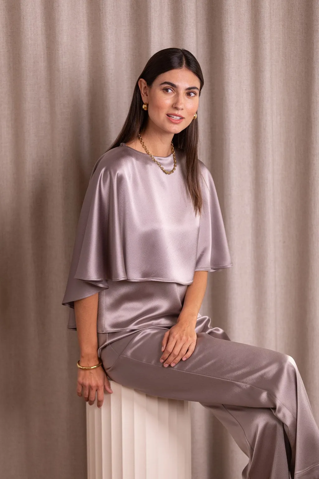 Tiarra Satin Cape Nougat sold by Ivalo.com product image thumbnail 3