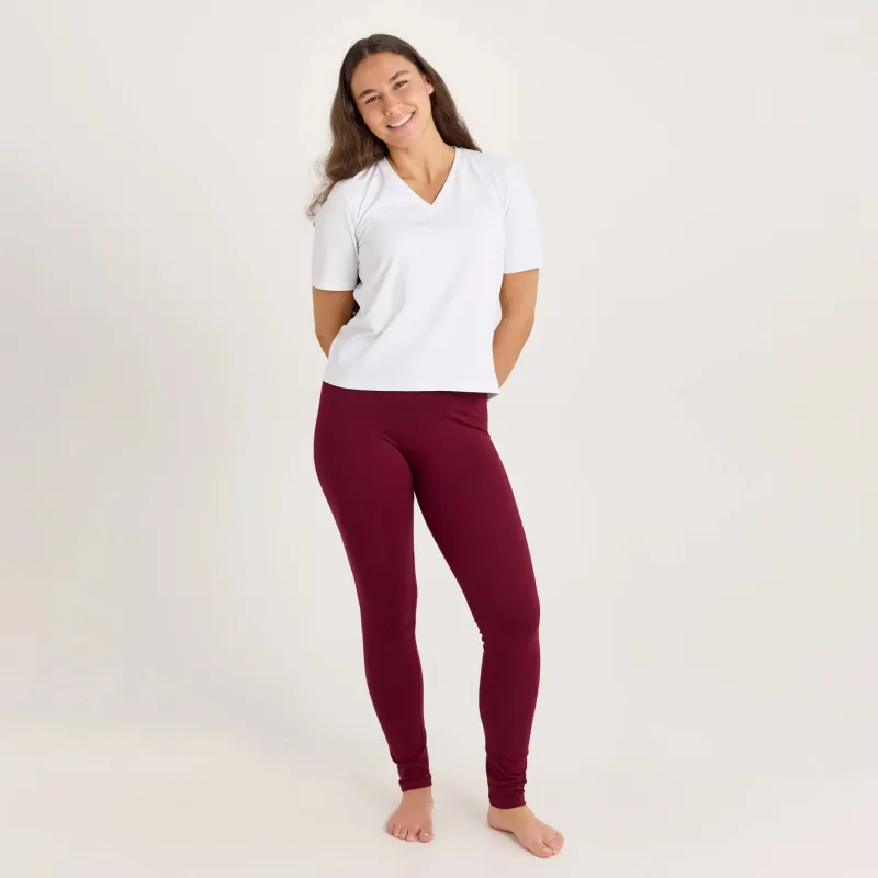 Women's High-Waist Bamboo Leggings Burgundy or Black made by Ivalo.com