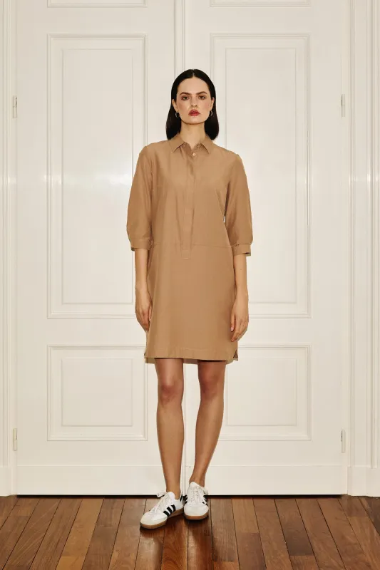 Midi Shirt Dress Caramel sold by Ivalo.com