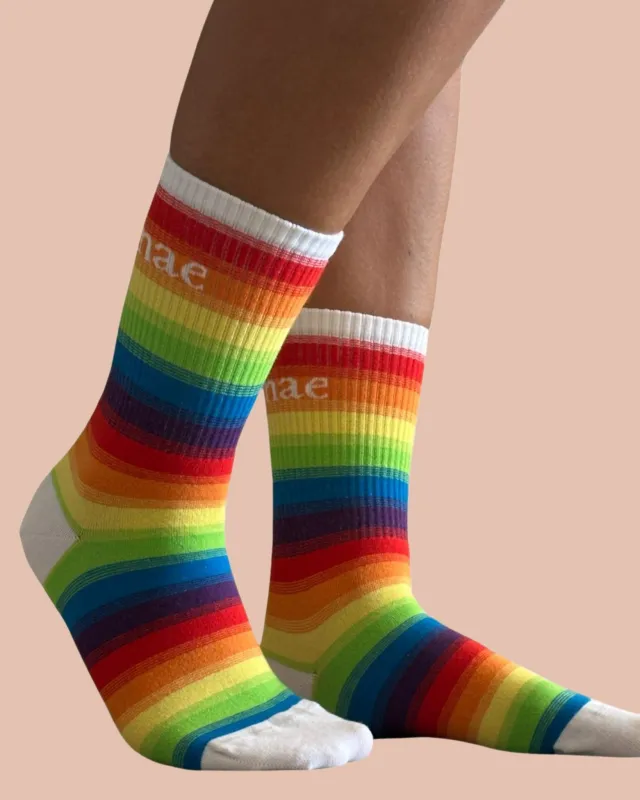 Sock Rainbow White made by Ivalo.com