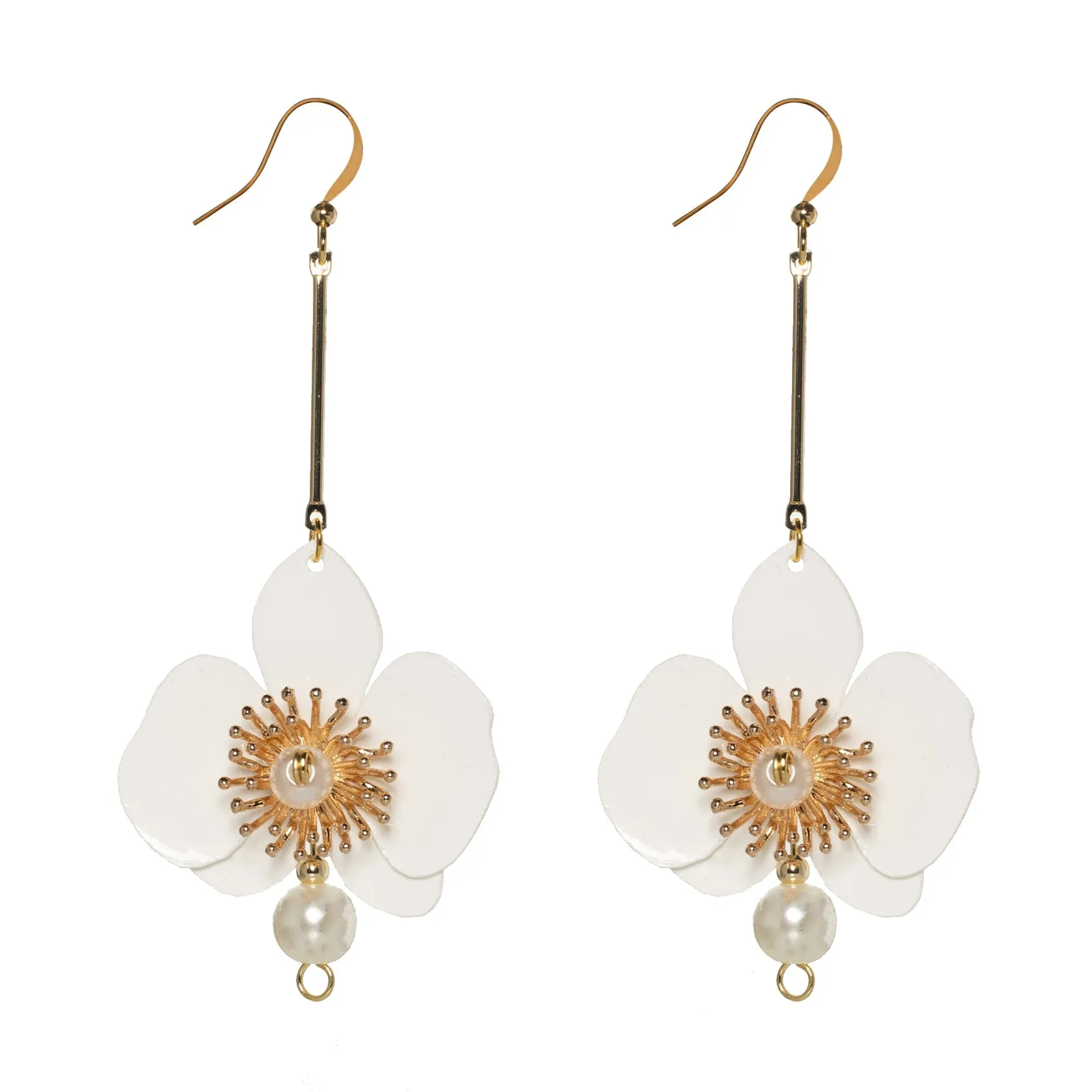 Butterfly Orchid Pearl Earrings White sold by Ivalo.com