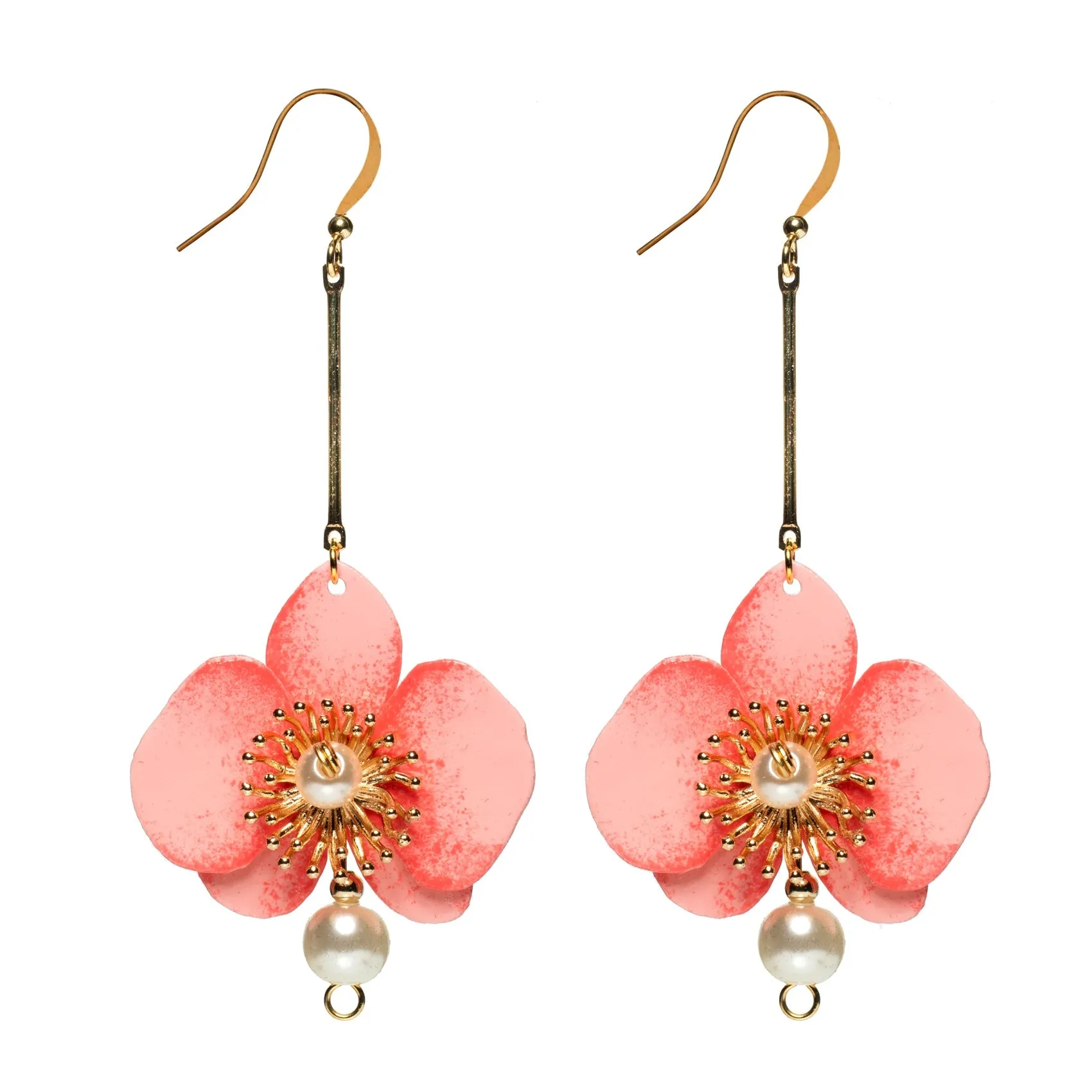 Butterfly Orchid Pearl Earrings Rose sold by Ivalo.com