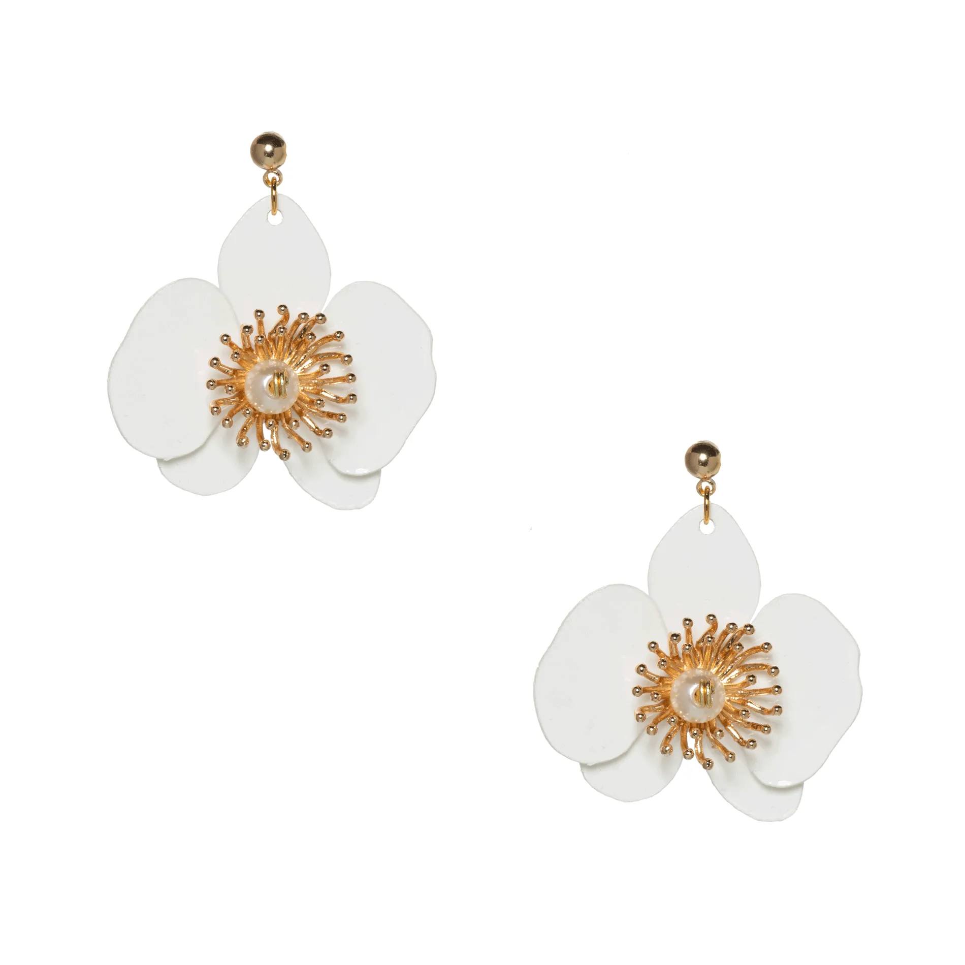 Butterfly Orchid Stud Earrings S White sold by Ivalo.com