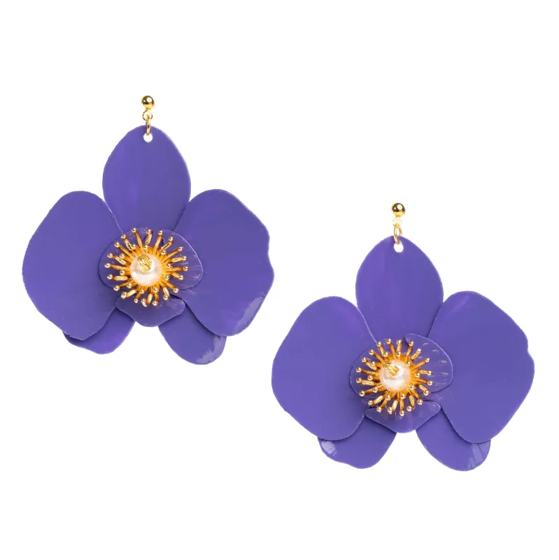 Butterfly Orchid Stud Earrings Lavender made by Ivalo.com