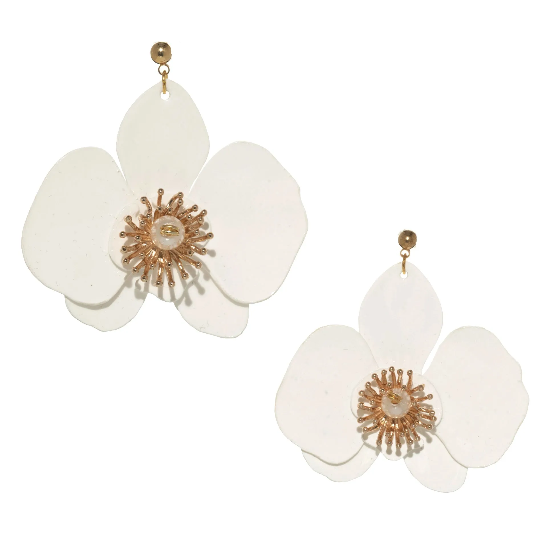 Butterfly Orchid Stud Earrings White sold by Ivalo.com