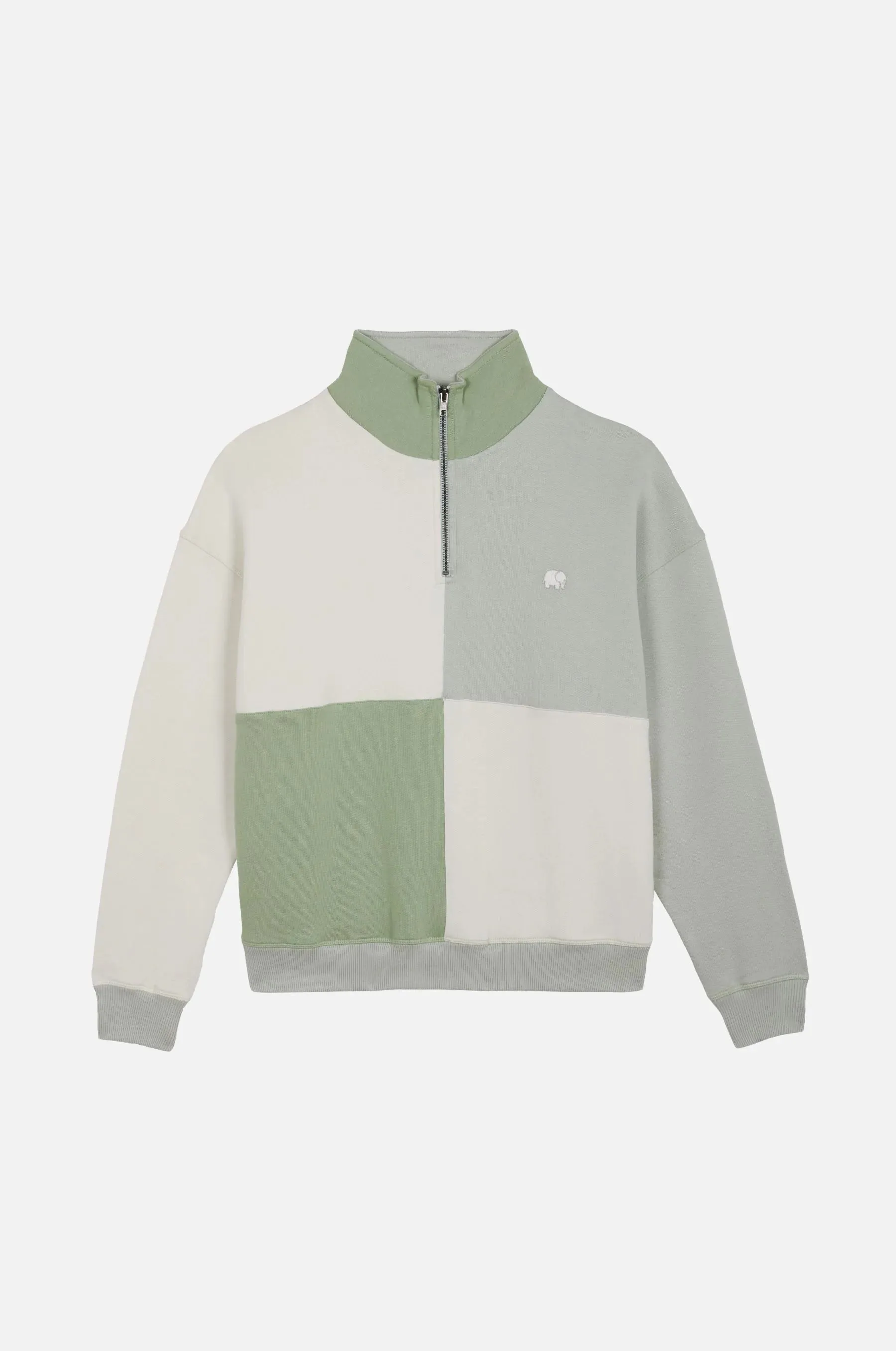 Color Block Women's Quarter Zip Oversized Sweatshirt Sea Glass sold by Ivalo.com product image thumbnail 2