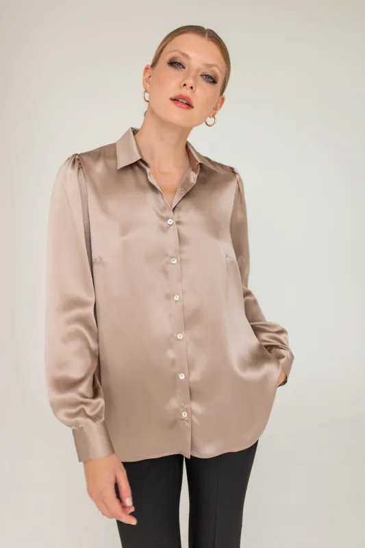 Silk Shirt Taupe made by Ivalo.com
