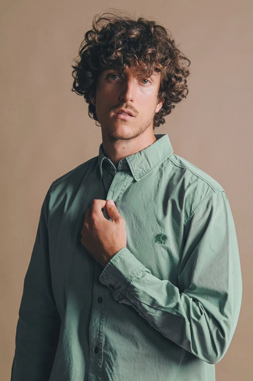 Postiguet Pigment Dyed Twill Shirt Eucaliptus sold by Ivalo.com product image thumbnail 2