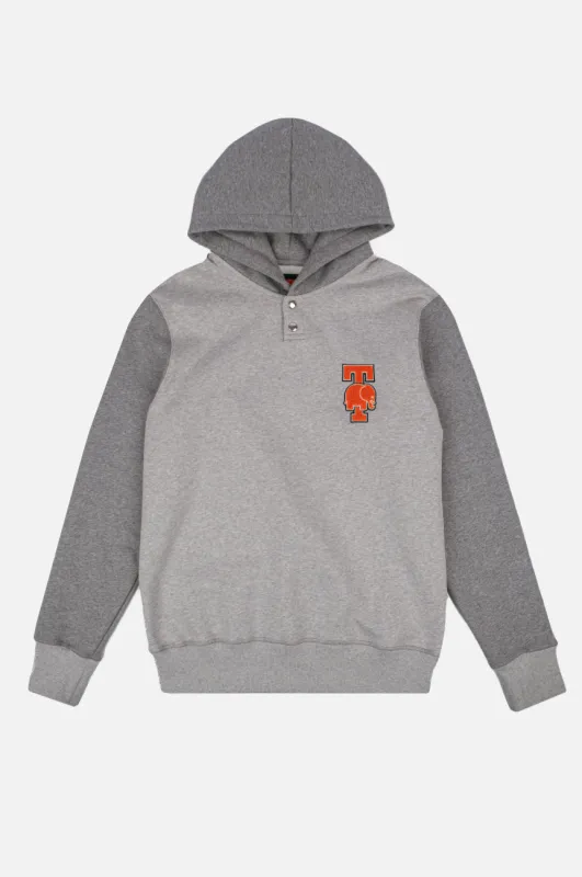 Omega College Button Up Hoodie Light Heather Grey sold by Ivalo.com