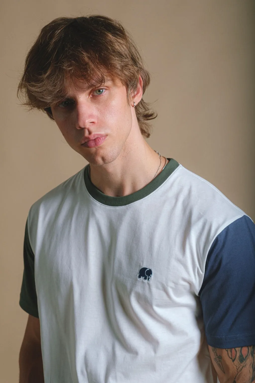 Organic Color Block T-Shirt Natural sold by Ivalo.com product image thumbnail 2