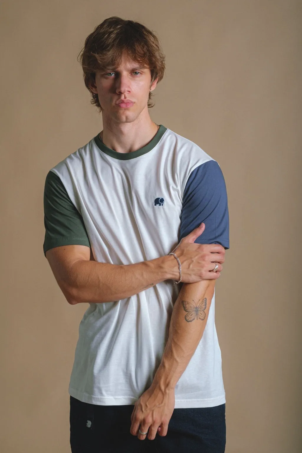Organic Color Block T-Shirt Natural sold by Ivalo.com product image thumbnail 4