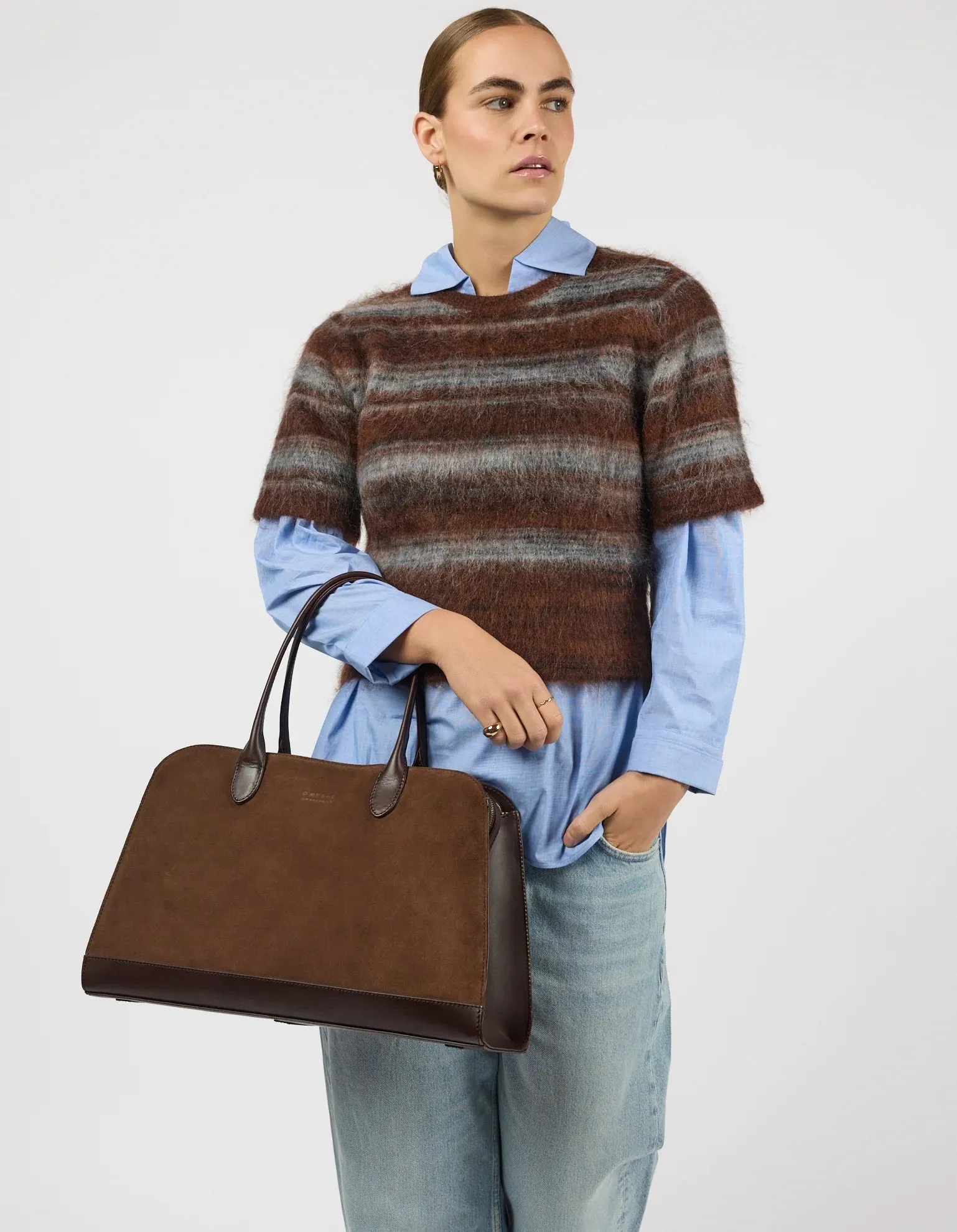 Alma Chocolate Suède with Stromboli Leather sold by Ivalo.com product image thumbnail 2