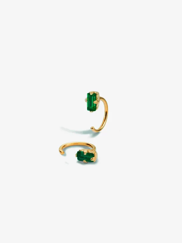 Marcel Mini Hoop Earrings Emerald made by Ivalo.com